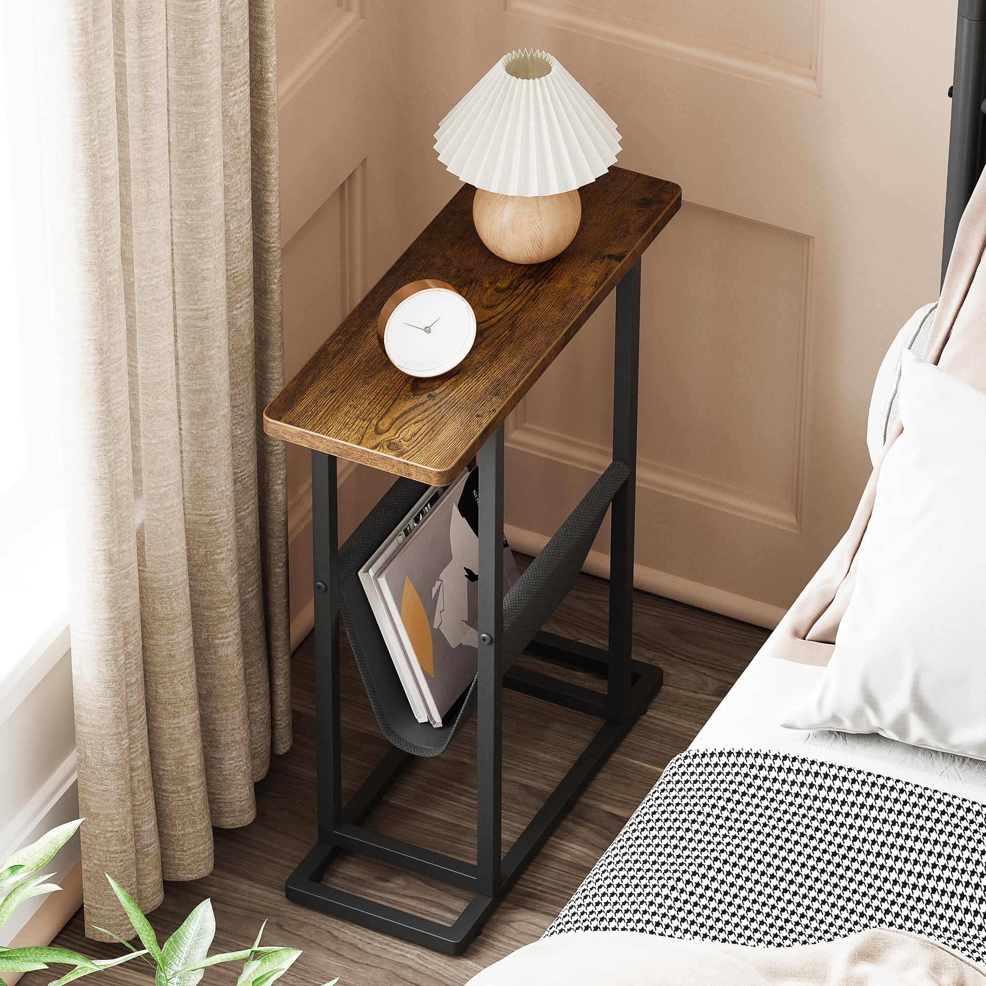 Narrow Side Tables for Tight Furniture Gaps