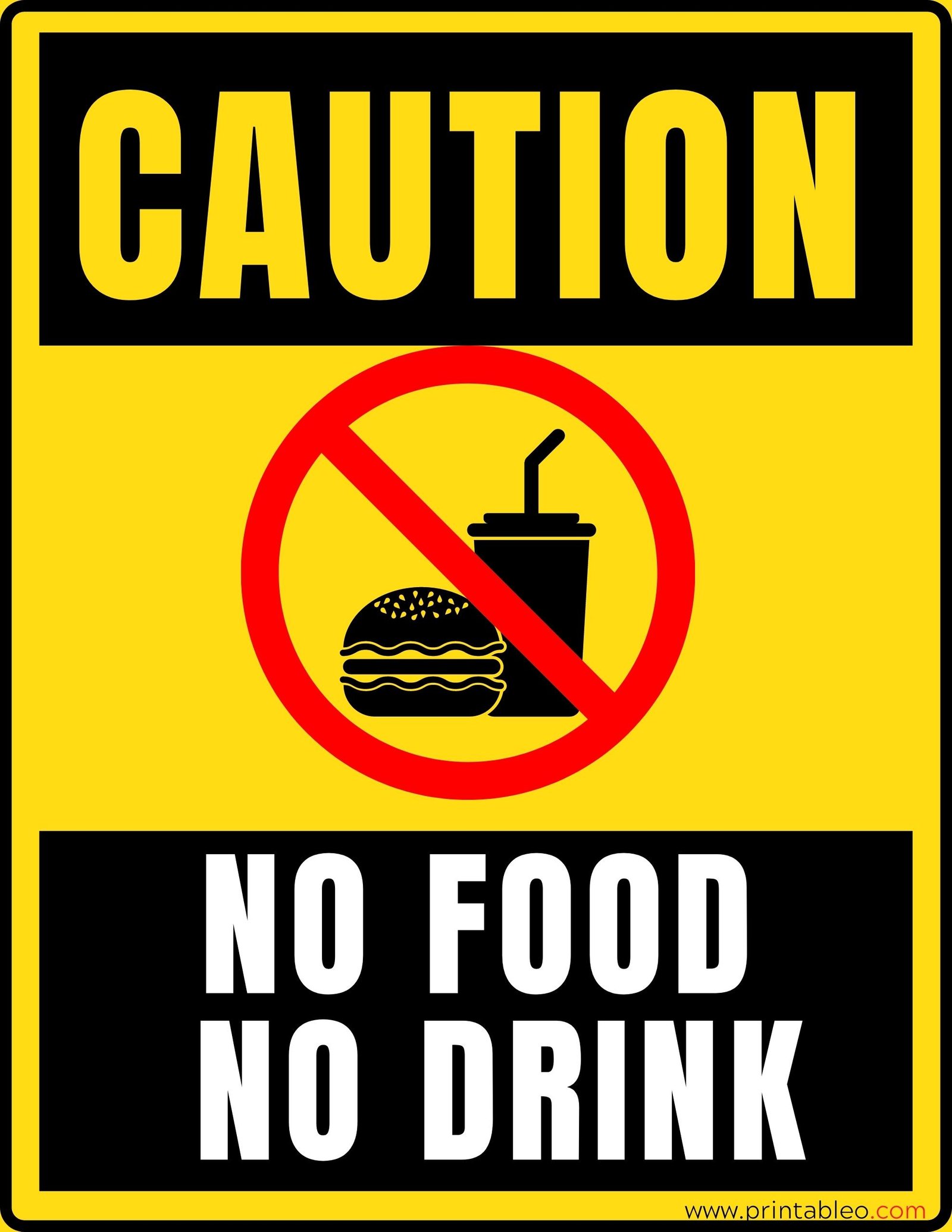How to Word and Place a No Food or Drink Sign