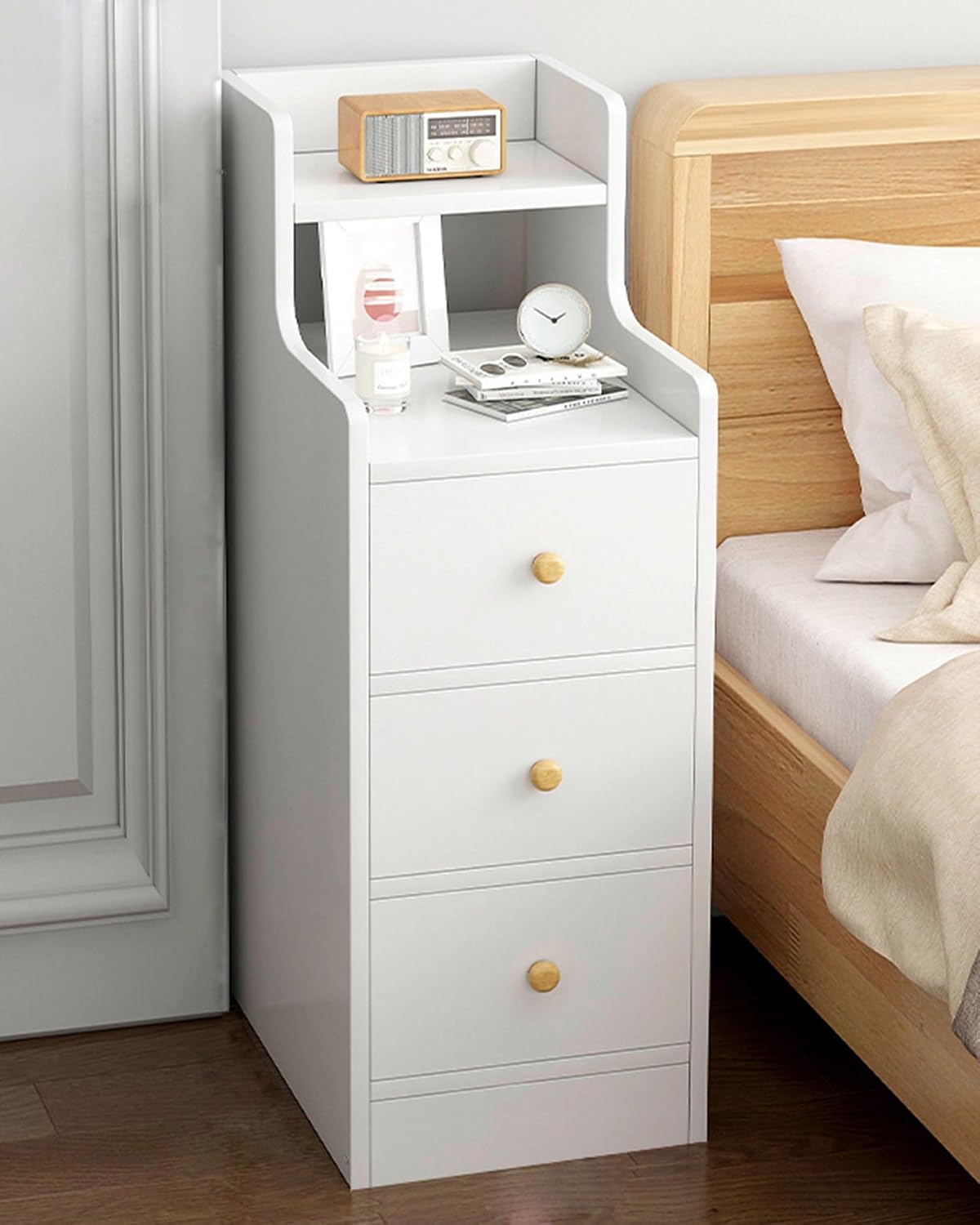 Narrow Nightstands for Tight Bedside Spaces