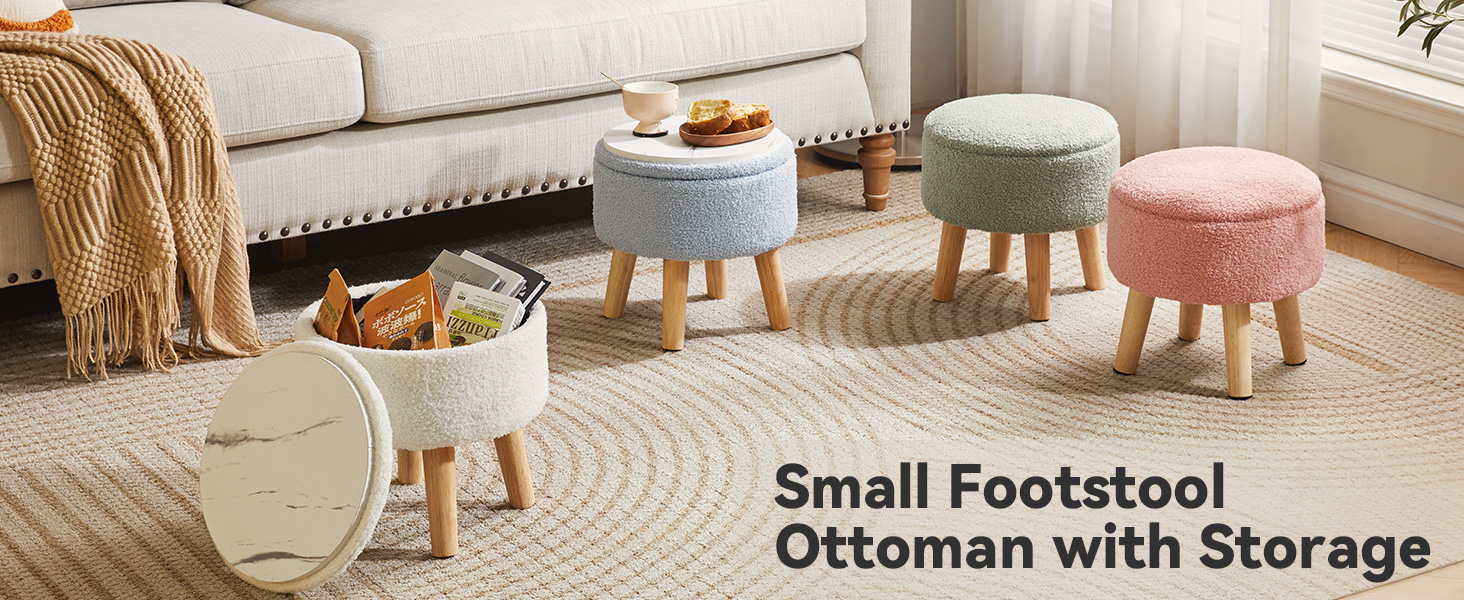 Small Footstools and Poufs for Compact Rooms