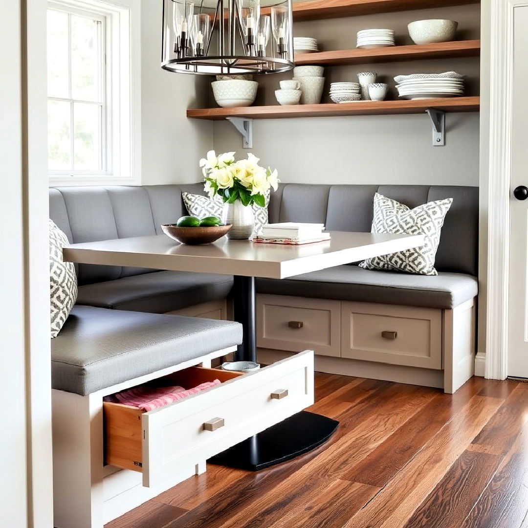 Banquette Seating With Storage: Drawers and Lift-Up Seats