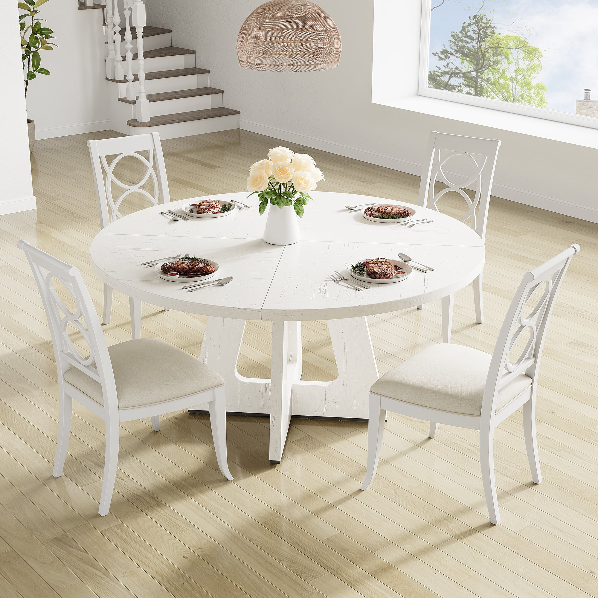Round Dining Tables: Seats, Pedestals and Room Fit