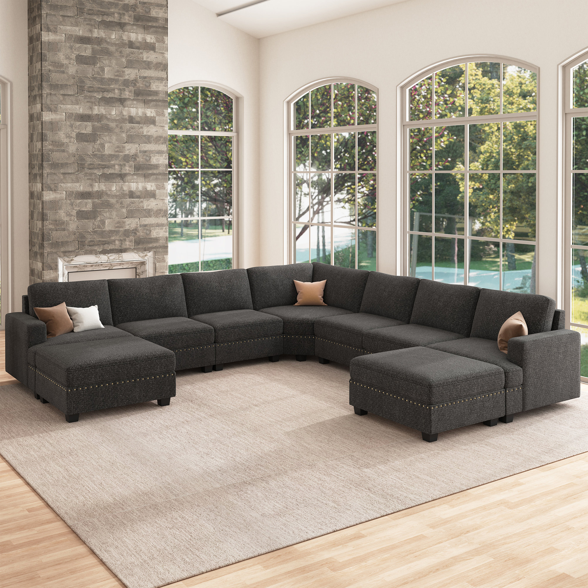 U-Shaped Sectionals: Room Clearance and Seating Capacity
